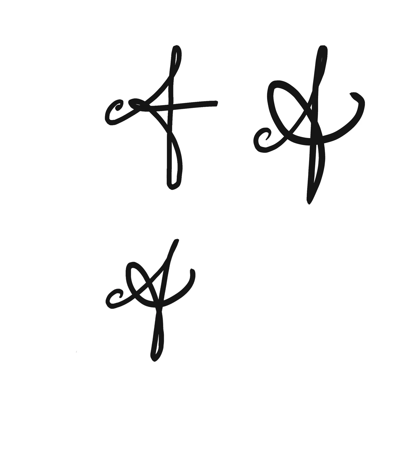 Graphic variations of the AF monogram