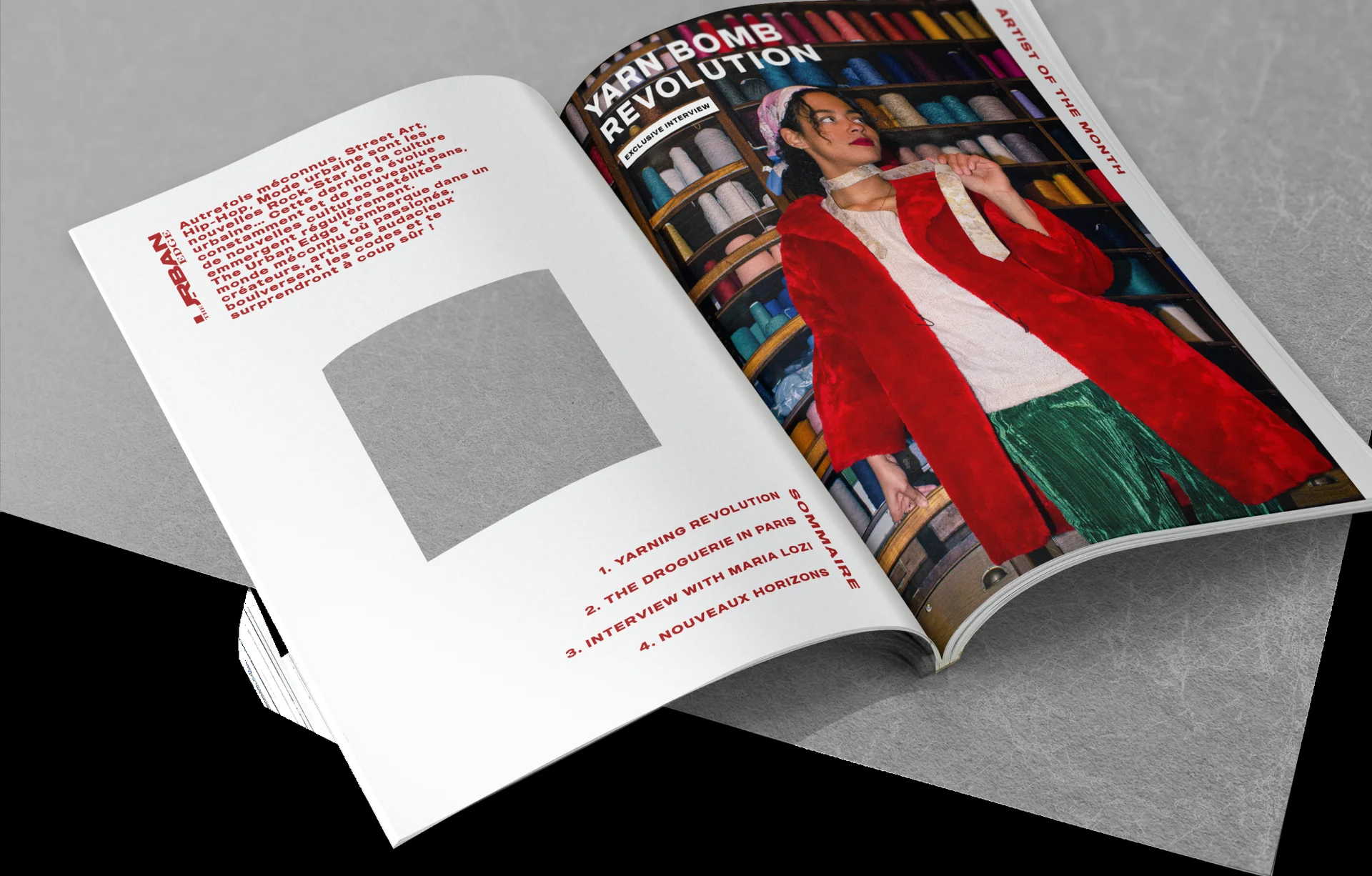 Maquette du concept de magazine The Urban Edge