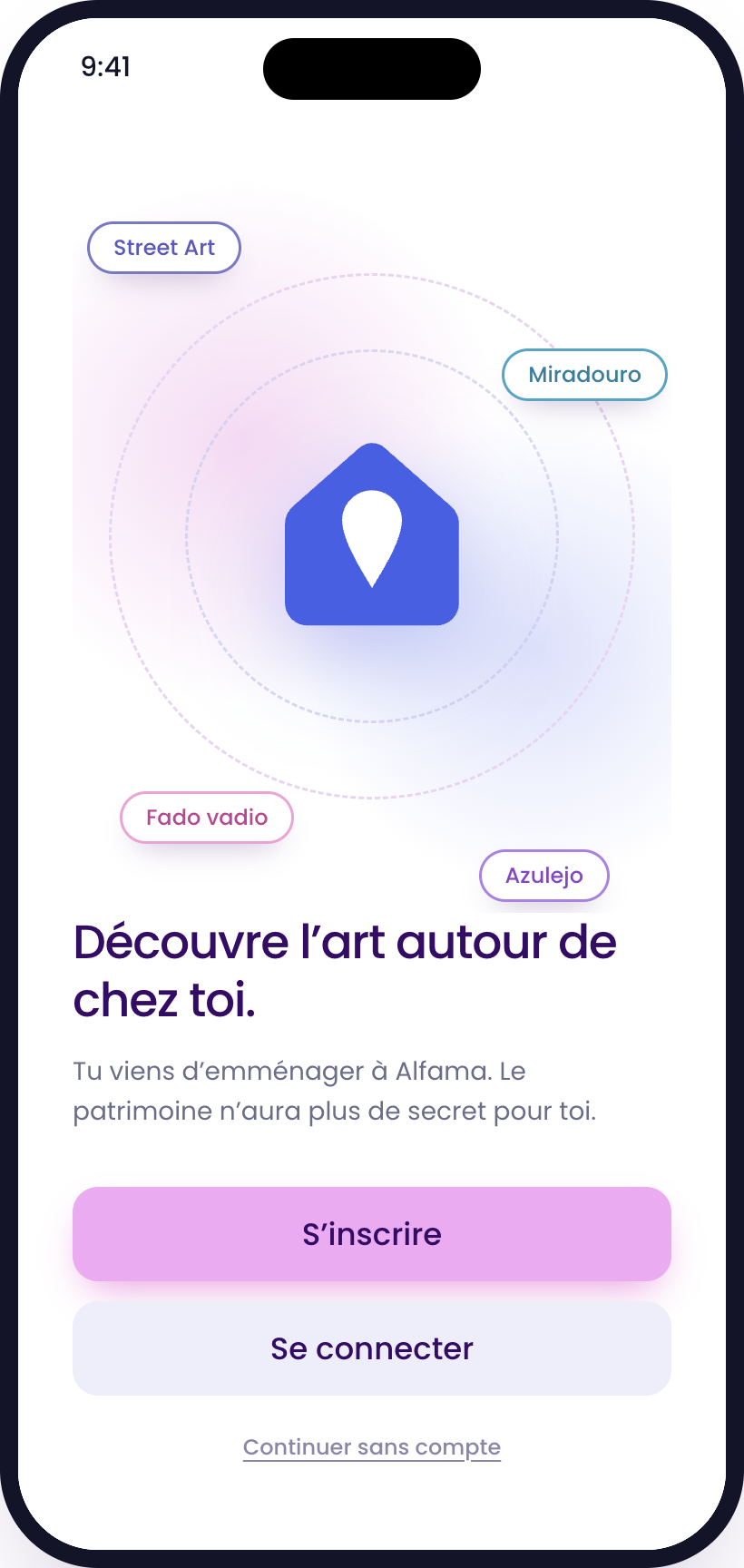 Écran d’accueil de Zeyo